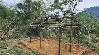 Build A Very Beautiful Bamboo House in the forest - Bamboo House Frame | Lý Mai Ca