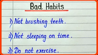 10 bad habits in english || Bad habits essay in english 10 line