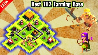 Clash Of Clans TH2 Farming Base - Best Town Hall Level 2 Faming Base -Hybrid base