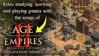 SONGS OF AOE 2 DEF. EDIT. CIVILIZATION THEMES | TO RELAX, STUDY OR WORK #aoe2 #gaming #nostalgia