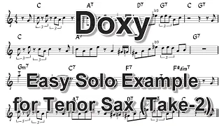 Doxy - Easy Solo Example for Tenor Sax (Take -2)