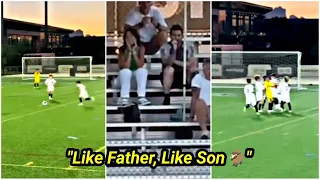 Lionel Messi's reaction as his son Mateo scores a free kick at the Inter Miami academy 🐐🚀😊