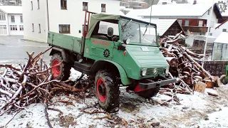 Unimog 411 statt Fendt beim Brennholzsägen | Diesel sparen!