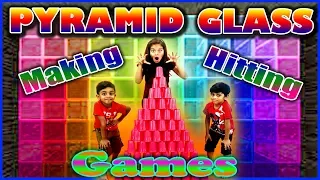 Games with Pyramid shape of plastic glass