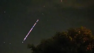 SpaceX Starlink satellites racing across the night sky near Phoenix on 7/17/2023