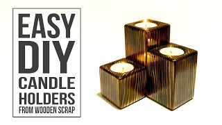 Easy DIY candle holders made from wooden scrap | Простий спосіб створення підсвічника