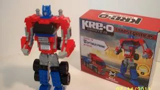 KRE-O TRANSFORMERS OPTIMUS PRIME 90 PIECE SET TOY REVIEW