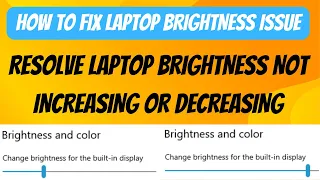 How to fix laptop screen brightness problem