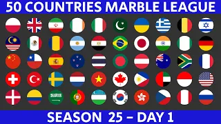 50 Countries Marble Race League Season 25 Day 1/10 Marble Race in Algodoo