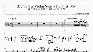 베토벤: 바이올린 소나타 5번 봄 1악장 첼로 편곡 Beethoven: Violin Sonata No.5, Spring, 1st Mvt for Cello