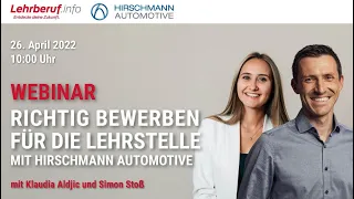 Webinar „Richtig bewerben" mit Hirschmann Automotive