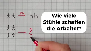 Mathe RÄTSEL Knobelaufgabe - Wie viele Stühle schaffen die Arbeiter?