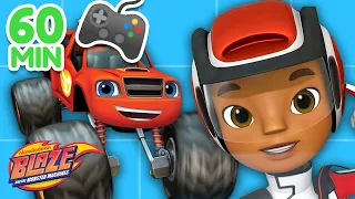 AJ's Auto Arcade 1 Hour Compilation! 🎮 | Games for Kids | Blaze and the Monster Machines