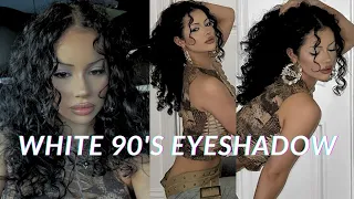 y2k/90's white eyeshadow makeup tutorial