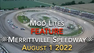 🏁 Merrittville Speedway 8/1/22 MOD LITES Feature Race - Aerial View DIRT TRACK RACING