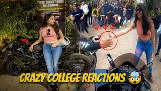 Ninja H2 Dekh Ladki Huwi Pagal 🤯 | DY Patil Nerul College Reactions 💕 | Wheeliesins