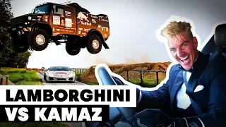 Kamaz Truck Jumps Over Drifting Lamborghini: Mad’ Mike Whiddett vs Eduard Nikolaev | Goodwood 2019