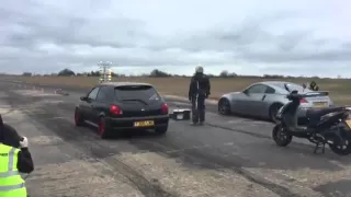 Ford Fiesta Puma Turbo vs Nissan 350Z Drag race