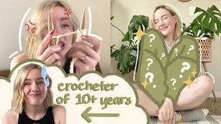 Crocheter attempts to KNIT for the first time | Knit With Me Vlog | Hayhay Crochet