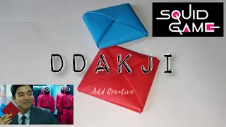 Ddakji Square - Easy Origami | How to make Ddakji from Squid Game | English Subtitles