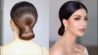 Elegant  Red Carpet Hairstyle  ทรงผมเรียบหรู เดินพรมแดง ทรงผมเจ้าสาว ทรงผมออกงาน โดย ครูหญิง ภัครา