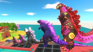 EVOLUTION of AZTEC GODZILLA Size Comparison VS Yellow Team = Animal Revolt Battle Simulator