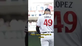 MOMENTAZO entre Johan Santana y Pablo López #beisbol #mlb #minnesotatwins #houstonastros