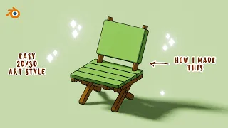 Create a Simple Camping Chair in Blender ✨ - Grease Pencil & Toon Shader ✏️