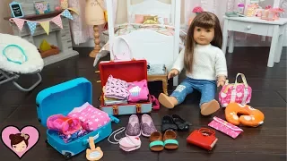 Packing My Dolls Bags for Vacation - AG Doll Clothes & Travel Luggage Accesories