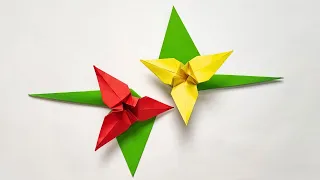 Origami LILY flower 🏵️ How to make a paper flowers