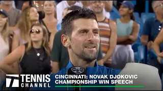 Novak Djokovic Humble In Victory; Cincinnati Champion Speech