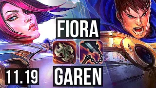 FIORA vs GAREN (TOP) | 7/0/2, Rank 8 Fiora, Godlike, 300+ games | TR Grandmaster | v11.19