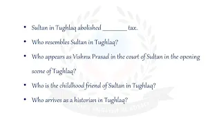 Quiz on Girish Karnad's Tughlaq | PG TRB English
