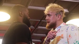 Jake Paul vs. Tyrone Woodley Face-off MUST SEE!! Disney Gucci