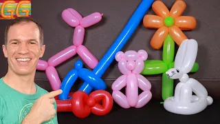 BALLOON ANIMALS FOR BEGINNERS 😊👍 How to make balloon animals  - Gustavo gg - balloon art