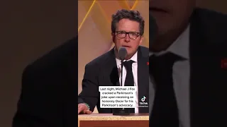 MICHAEL J FOX HONORARY OSCAR SPEECH 💬 PLUS CRACKING PARKINSON'S JOKES 🤘🔥🤘