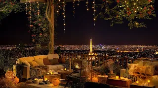 Romantic Paris Apartment Ambience 🕯️ | 4k Smooth Piano Jazz Music 🎹 | Relax and Unwind