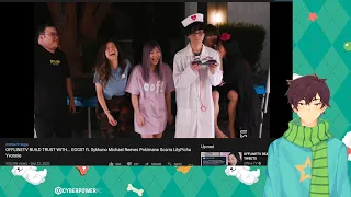 Sykkuno Reacts to OFFLINETV BUILD TRUST WITH... EGGS? ft. Sykkuno Michael  Poki Scarra Lily Yvonnie