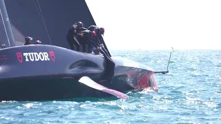 Alinghi Red Bull AC75 Launch, Splash, Tow and Sail.Quantum Sails Italy Vittorio d'Albertas Reviews.