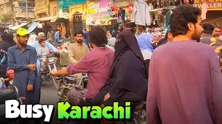 🇵🇰 Karachi Pakistan Walking Busy Streets | City Walk Karachi Bohri Bazaar