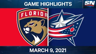 NHL Game Highlights | Panthers vs. Blue Jackets – Mar. 9, 2021