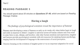 Having a Laugh | IELTS 15 Reading Answers with Explanation