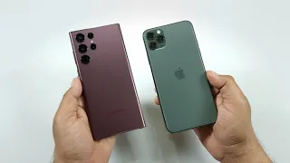 Samsung Galaxy S22 Ultra vs iPhone 11 Pro Max Speed Test