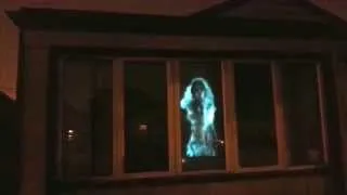 Halloween window display projection test - AtmosFearFX Ghostly Apparitions