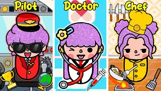 Genius Triplets Separated & Become Pilot, Doctor, Chef At Birth 😎🍼Toca Life World | Toca Boca