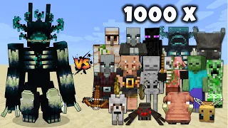 Tonic Mutant Warden vs 1000x All mobs in Minecraft - OP Mutant Warden vs every mob 1v1000