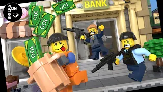 Lego Crazy Bank Robbery Cash Brothers Trash Bandits Stom Motion Action Movies Police Bomb bulldozer