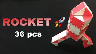 How to Make a Rocket With Snake Cube or Rubik's Twist 36 piece step by step