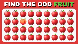 Find The ODD One Out - Fruit Edition 🍎🍇🍑 - 15 Epic Levels - Find The ODD Emoji Out - Emoji Quizzes