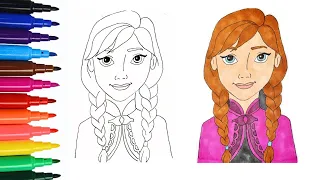 How to Draw Anna from Frozen | Disney Princess | #frozen #anna #disney #art #elsa
